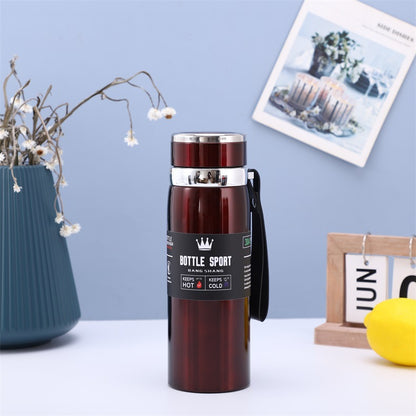 Large-Capacity Sling Pot 316 Stainless Steel Thermos Cup Outdoor Sports Rope Portable Travel Pot Car Water Cup