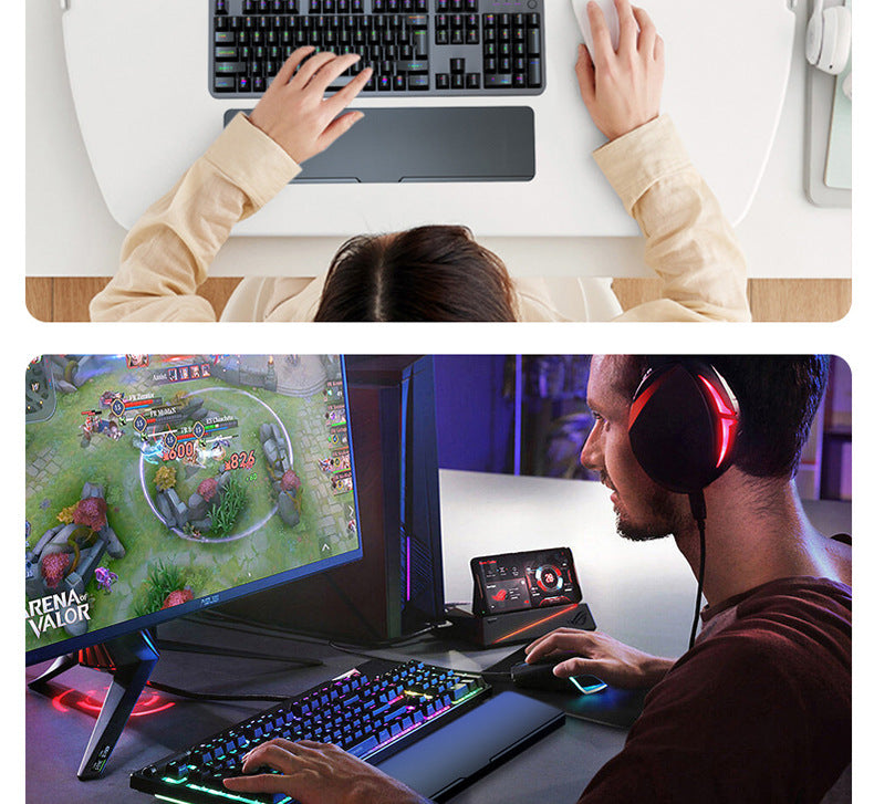Mechanical Keyboard Hand-held Mouse Wrist Pad Desktop Palm-held Storage Box Female Office Typing Wrist Pad 87 Key Code Word