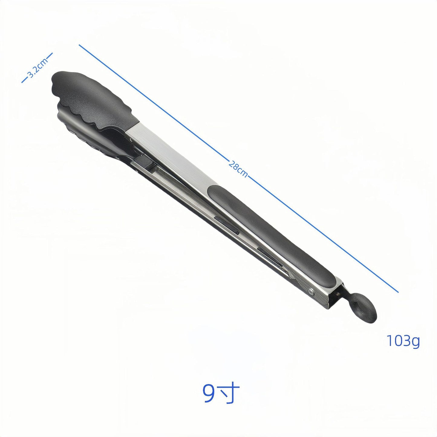 Silicone Clips for Kitchen Non-Stick Pans, Anti-Scalding and High Temperature Resistance, Household Barbecue and Steak Special Set, Stainless Steel Food Clips