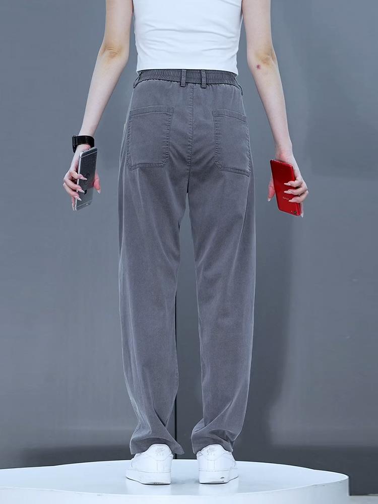 Lyocell Tencel Casual Pants for Men, New Summer Thin Straight-Leg Drapey Wide-Leg Pants, Loose Sports Ice Silk Long Pants