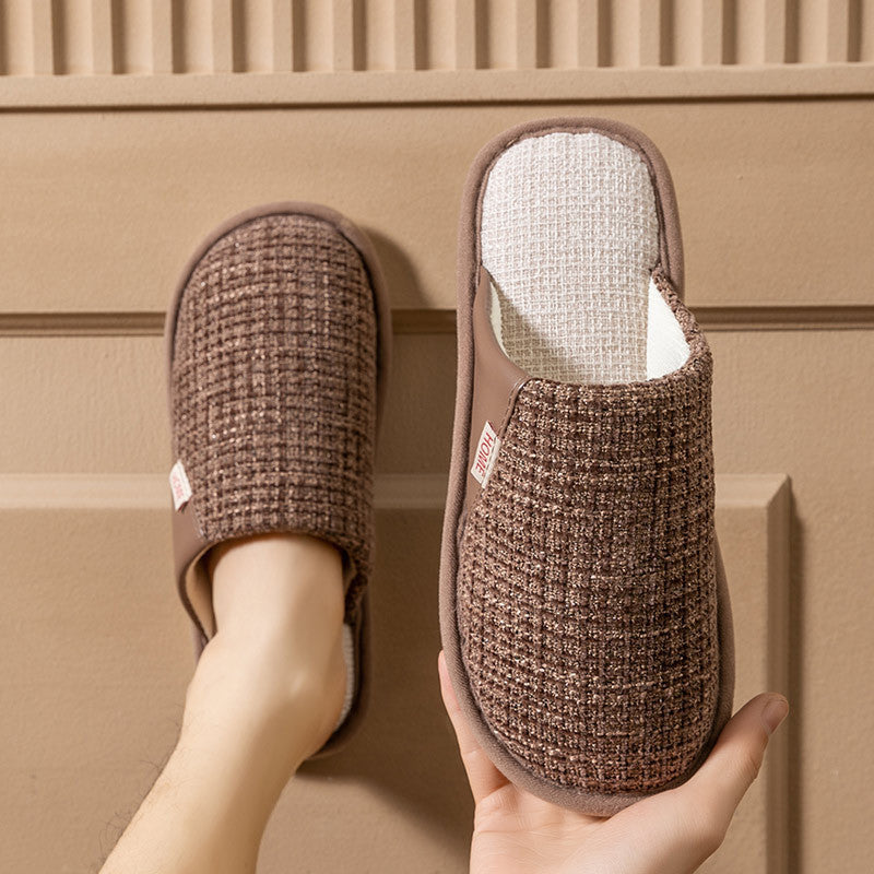 Spring and Autumn Cotton Slippers for Women, All Seasons, Winter, Indoor Home Use, Cotton and Linen Non-Slip Home Couple Wholesale Hemp Slippers for Men