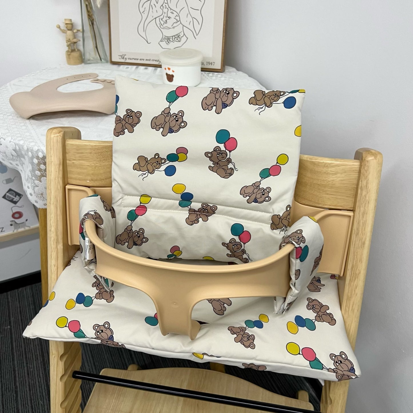 Ins Nordic Style Baby Dining Chair Children's Growth Chair Cushion Baby Dining Chair Cushion Waterproof and Urine-proof Sitting