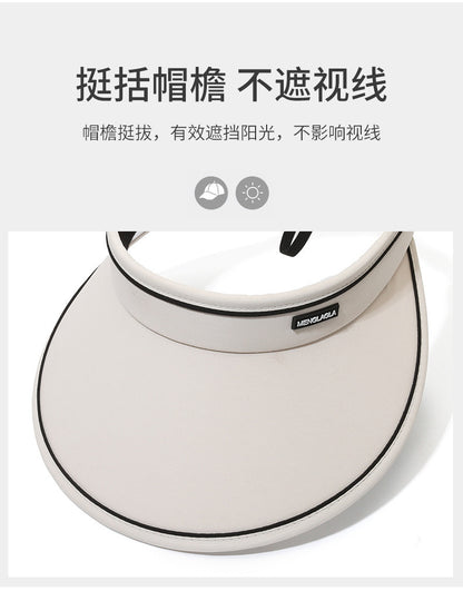Upf50+ Large Brim Sun Hat for Women, Uv Protection, Open-Top Hat, Cycling Face-Covering Sun Hat, Breathable Ice Silk