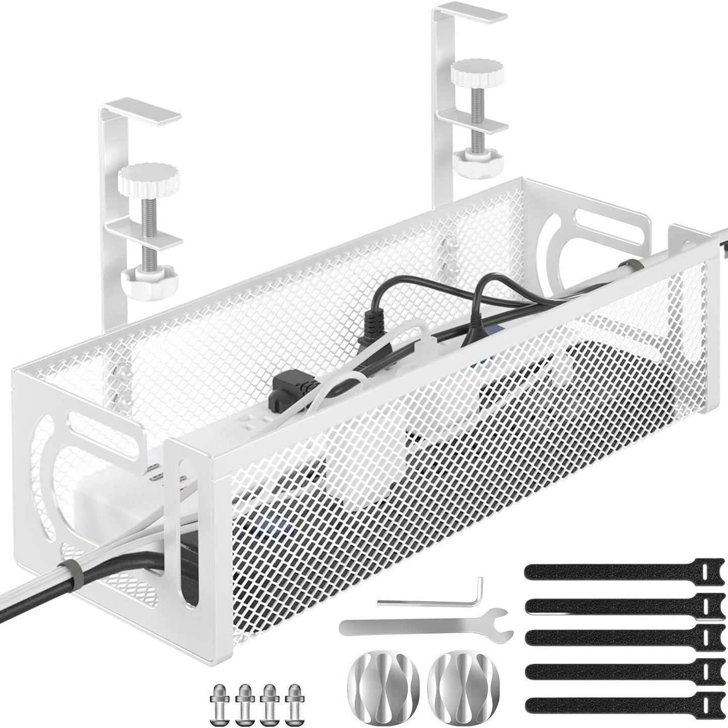 Cross-border desk under cable and wire management tray rack under counter finishing rack row storage rack socket organizer