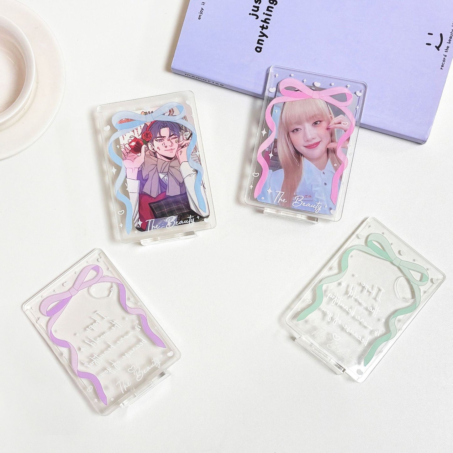 Original bow card set up card star chasing small card display rack desktop card set up card photo frame table