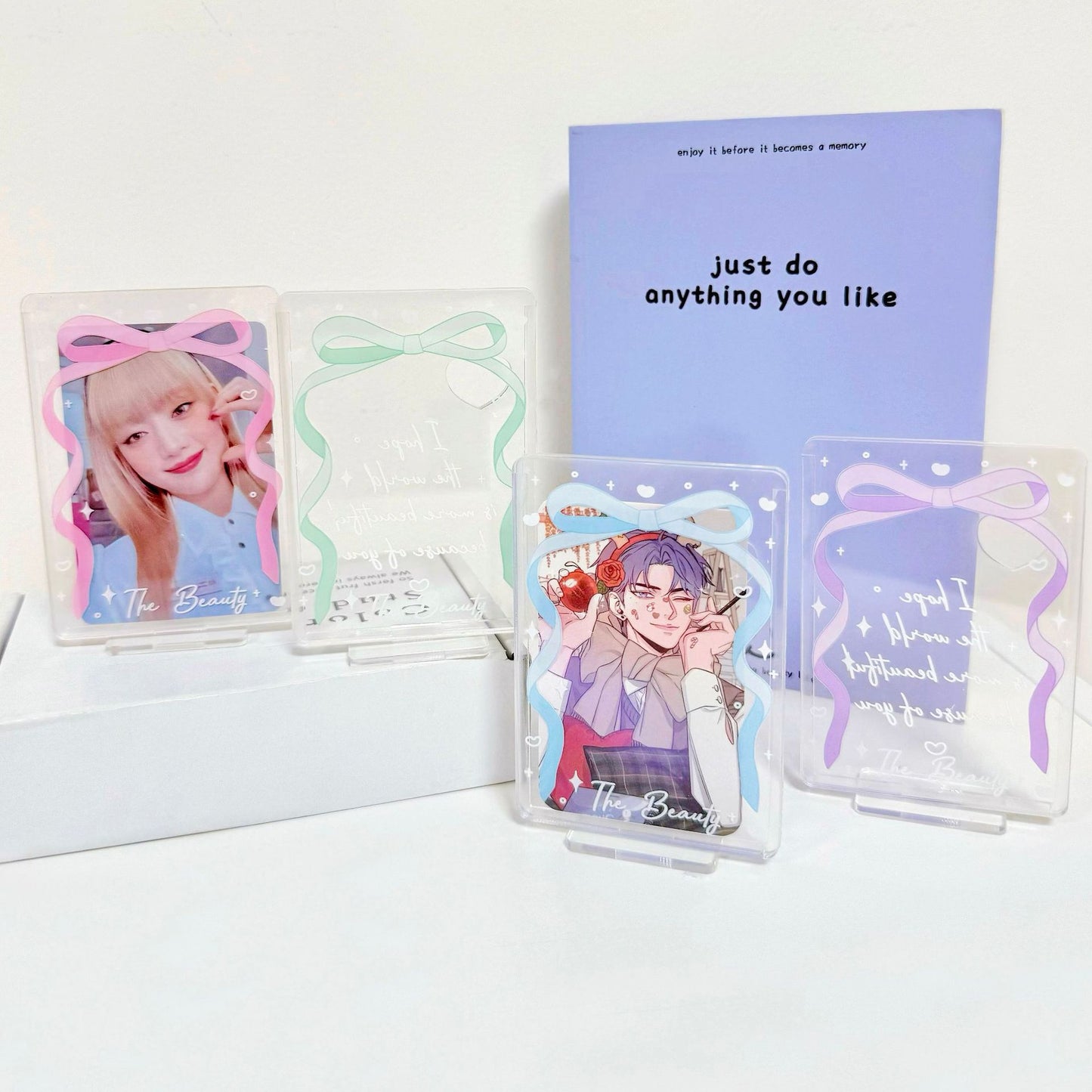 Original bow card set up card star chasing small card display rack desktop card set up card photo frame table