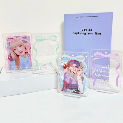 Original bow card set up card star chasing small card display rack desktop card set up card photo frame table