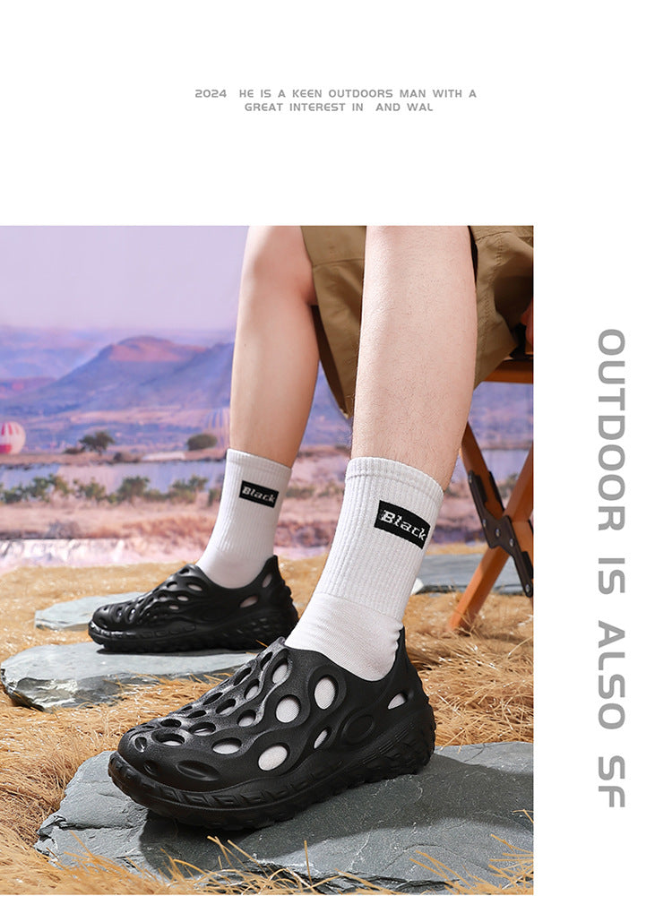 Croc Shoes Men's Summer Outer Wear for Commuting and Driving 2025 New Popular Anti-Slip Summer Eva Sandals That Feel Like Stepping on Shit