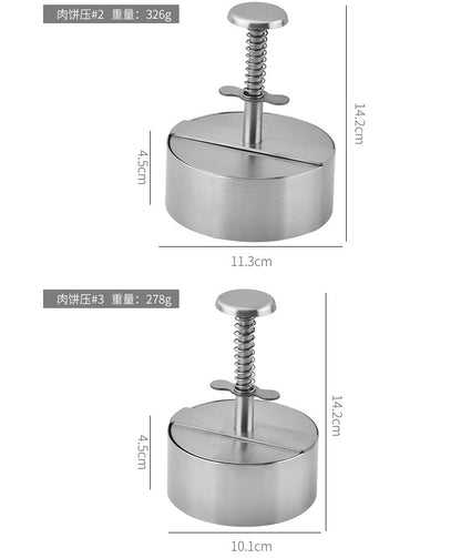 Amazon Hamburger Meat Press Push-Type Round 304 Stainless Steel Manual Meat Press Mold Household Kitchen Tools