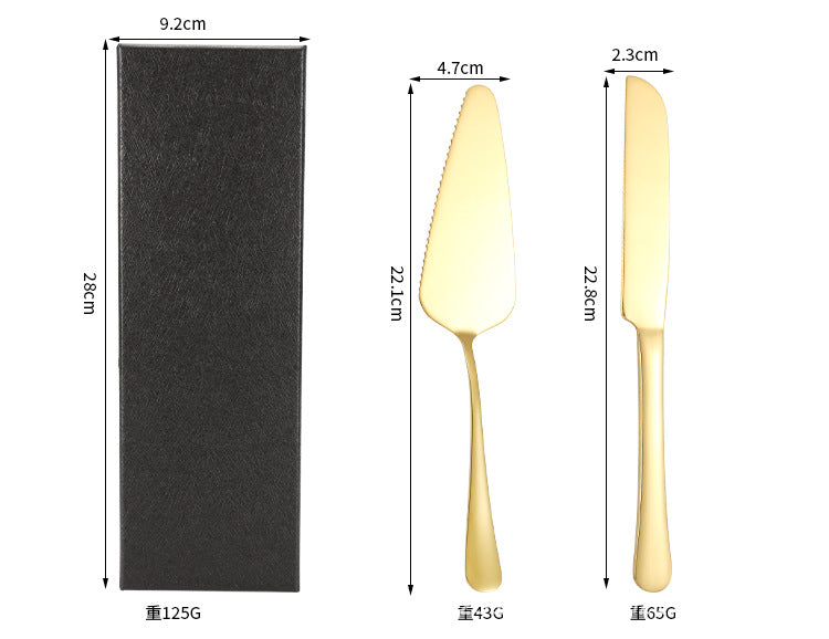 Cross-border Stainless Steel Cake Knife Shovel suit Kitchen Pizza Cutter Creative Baking Household Cream Shovel Knife Gift Box