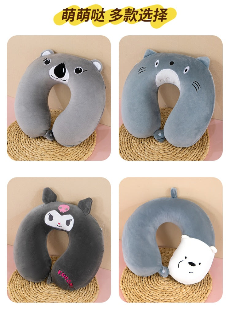 Neck Pillow Travel Memory Foam U-shaped Pillow Cartoon Gift Sponge Sleeping Neck Pillow Embroidery Slow Rebound Nap Pillow