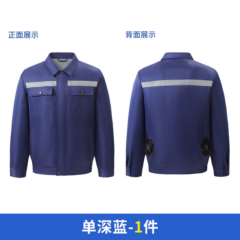 Cross-Border Cooling Air-Conditioning Clothing with Reflective Strips and Fan Cooling Clothing for Men and Women Labor Protection Summer Outdoor Work Clothes