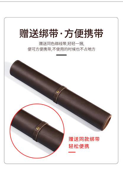 Thickened Crazy Horse leather computer table mat desk leather mouse pad cowhide laptop comfortable non-slip leather pad