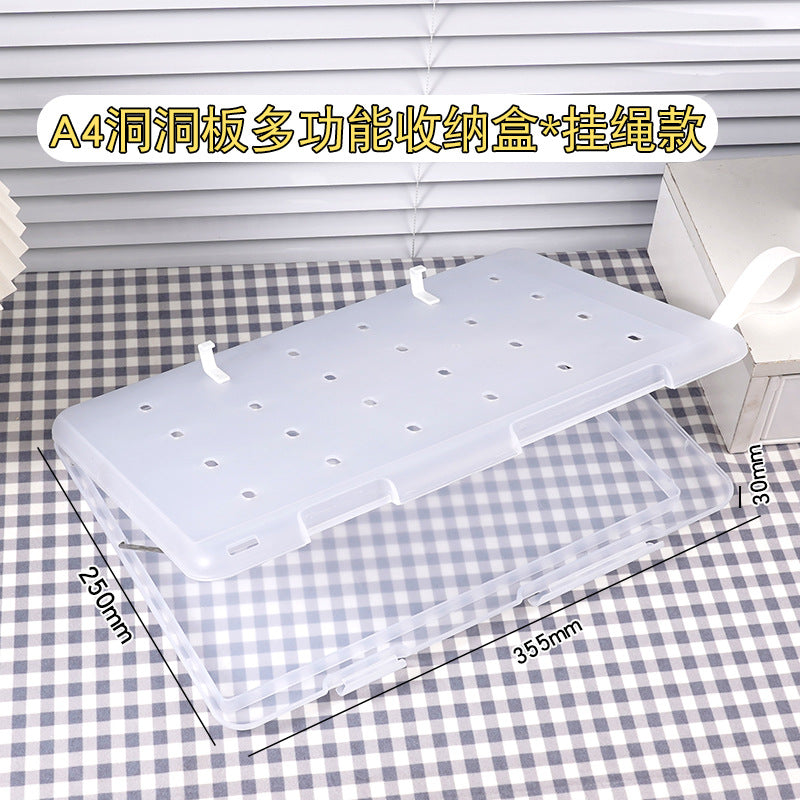 Plastic board folder file box copy writing board storage box A4 data box PP transparent office supplies finishing box