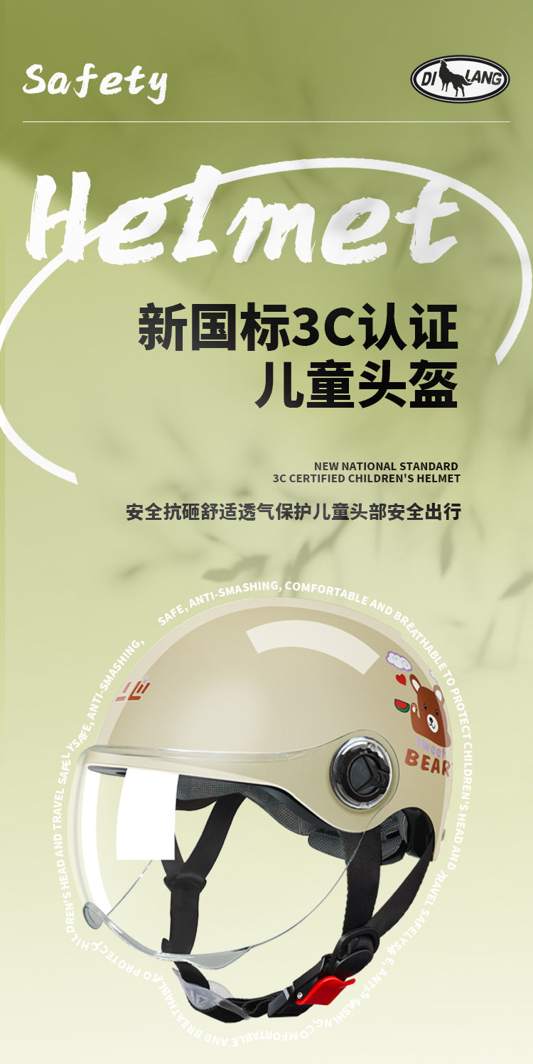 3C Certified Motorcycle Helmet Summer Collision Avoidance for Boys and Girls Aged 6-14 Four Seasons Universal Electric Vehicle Safety Helmet