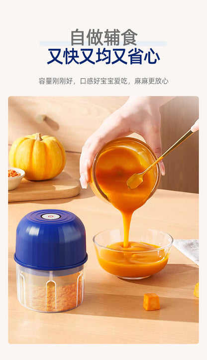 Wireless Electric Garlic Masher Household Food Grade Baby Food Auxiliary Machine Kitchen Garlic Stir Barbecue Seasoning Cooking Machine