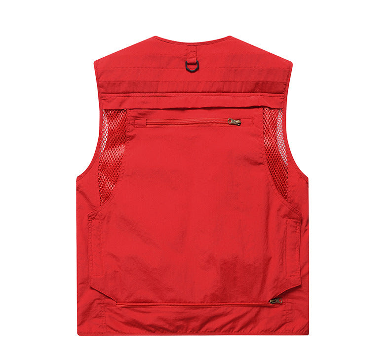 Four Seasons Photography Tooling Multi-Pocket Quick-Dry Vest Safety Waistcoat Logo Printing Men's and Women's Wear