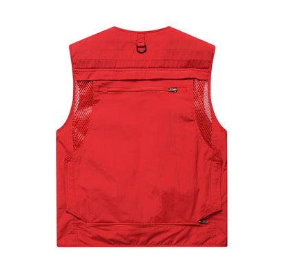 Four Seasons Photography Tooling Multi-Pocket Quick-Dry Vest Safety Waistcoat Logo Printing Men's and Women's Wear