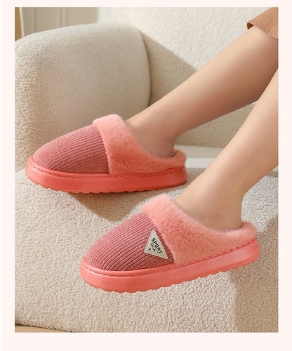 Slippers for Women Winter 2025 New Warm Indoor Home Non-Slip Thick-Soled Cotton Slippers Men's Wool Slippers Autumn and Winter