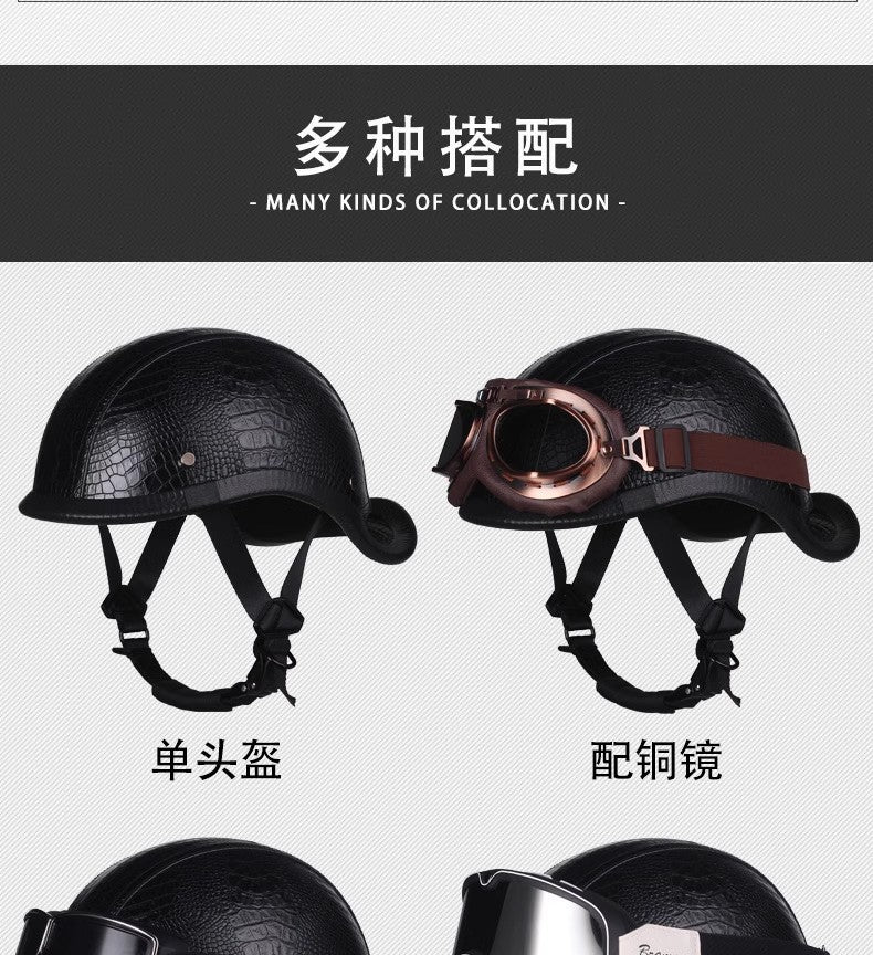 New National Standard 3C Retro Flip-Up Helmet for Women, Motorcycle Half-Helmet for Men, Electric Scooter Helmet, Cruiser Helmet for Riding