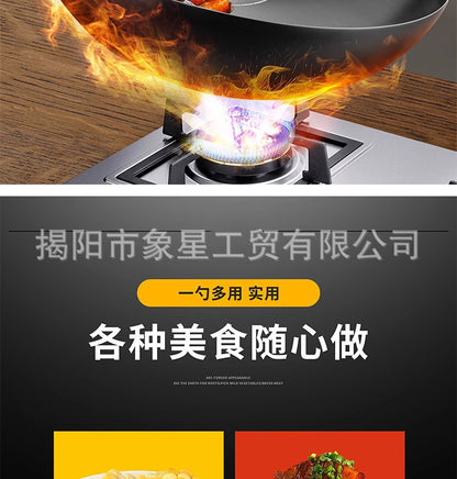 316 food grade stainless steel spatula kitchen home cooking spatula special stir-frying spoon solid wood handle 304 mushroom spatula