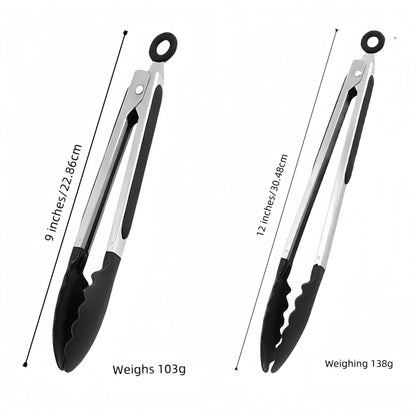 Cross-Border Silicone Clips, High Temperature Resistant Kitchen Anti-Scalding Barbecue Barbecue Clips, Food Clips, Household Stainless Steel Steak Clips