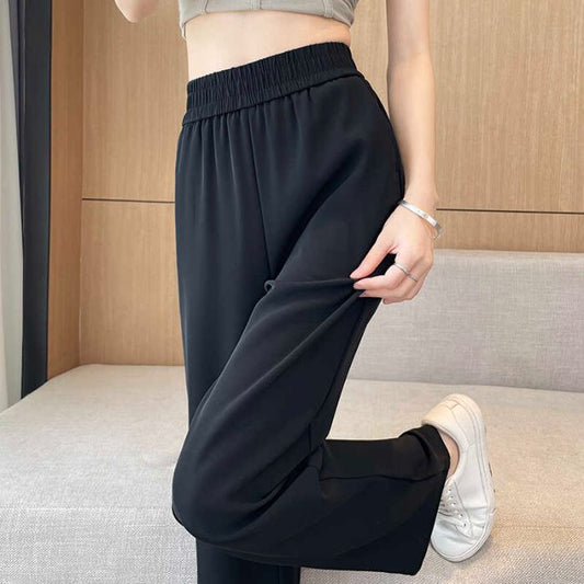 Wide Leg Pants Women's 2025 Summer Thin High Waist Dosing Straight Straight Pants Casual Loose All-match Slim-fit Mopping Pants by PDG ibma