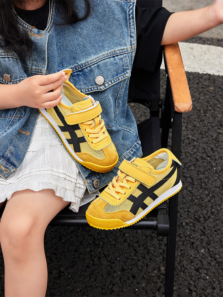 Genuine Leather Boys' Sneakers 2026 Summer New Style Children's Mesh Casual Shoes Breathable Girls' Sports Shoes White Shoes