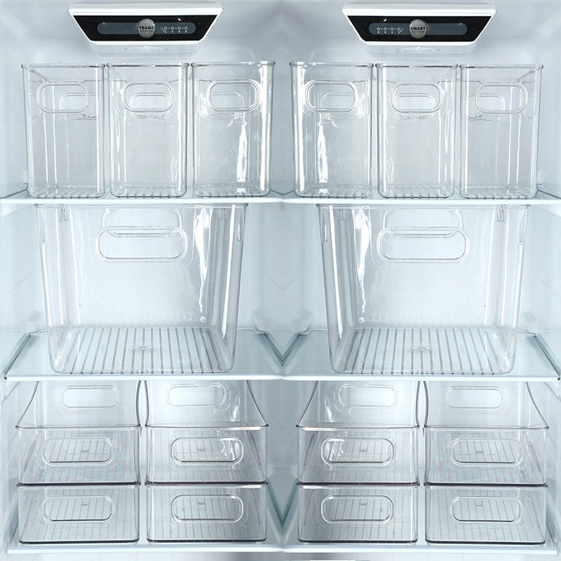Multi-size Transparent Refrigerator Storage Box Snacks and Sundries Storage Box Cosmetic Finishing Multifunctional Transparent Superposable