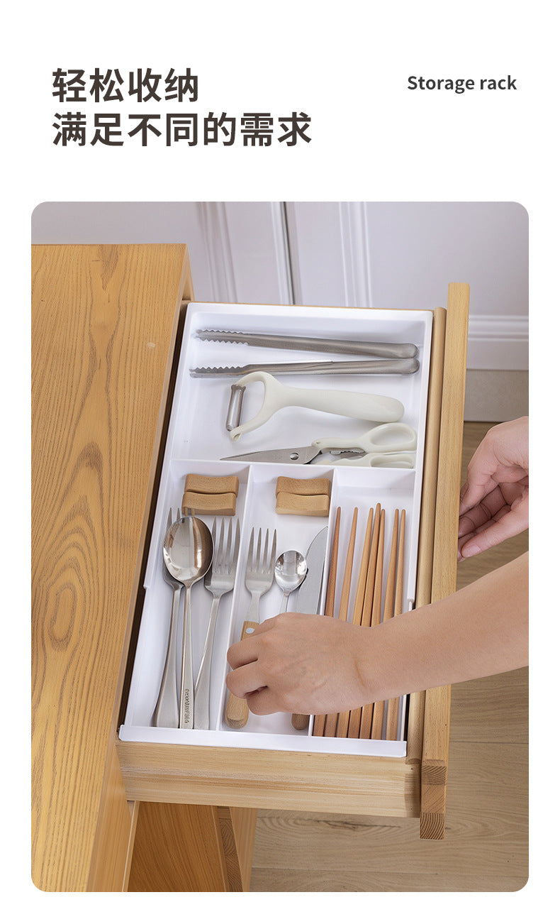 Drawer Retractable Storage Box Cosmetics Sundries Compartment Storage Box Partition Organizer Box Home Kitchen Tableware
