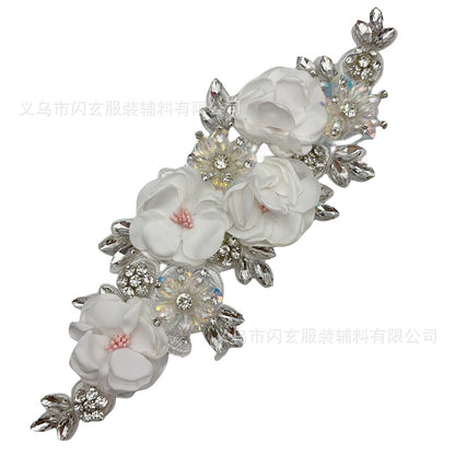 Rhinestone Flower Decoration Dress Wedding Dress