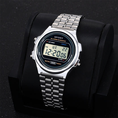 Explosive ultra-thin LED electronic watch WR F92W steel band A159 new round fashion watch multi-function electronic watch