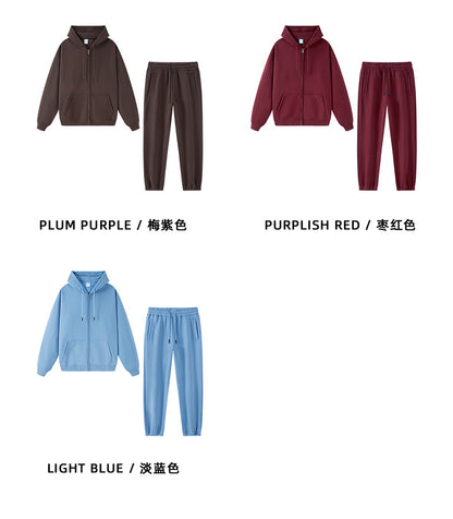 Tilani Men's Sweatshirt Cross-Border Casual Sports Suit Fashionable Pure Color Sweatshirt for Men and Women Simple Zipper Hoodie