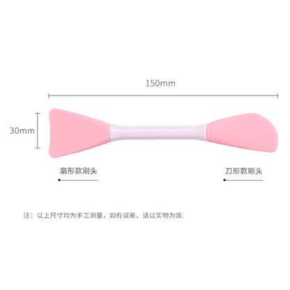 In-Stock Single Double-Sided Multi-Color Angled Flat Head Beauty Tpr Silicone Set Mask Brush and Beauty Tools