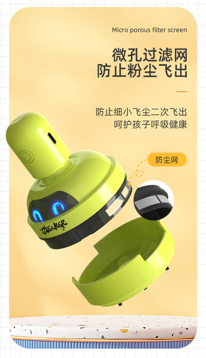 Cross-Border Desktop Vacuum Cleaner Student Mini Handheld Electric Suction Eraser Shavings Children's Cleaning Pencil Shavings Large Suction