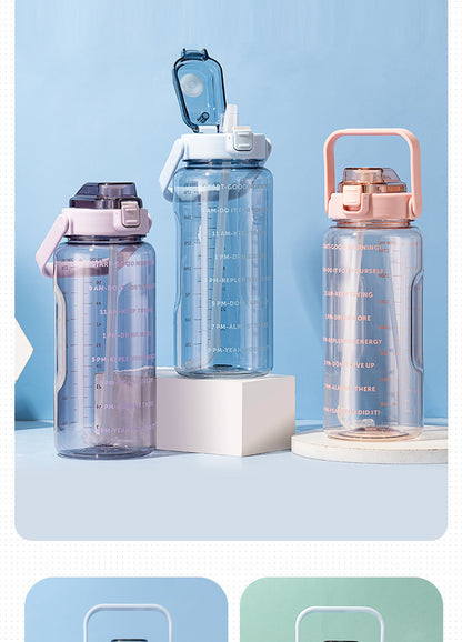 Water Cup, Super Large Capacity, High Appearance, Ton-Ton Barrel, Outdoor Sports Straw Cup, New Scale Cup, High Temperature Resistant Kettle