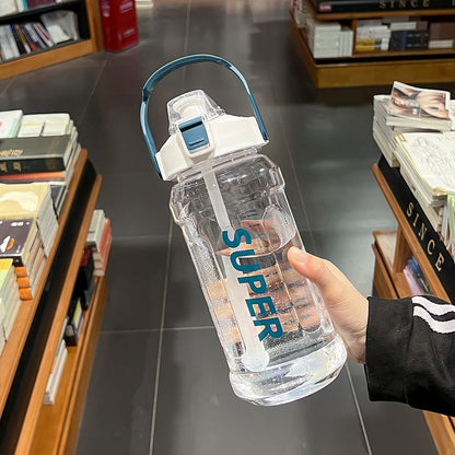 Large-Capacity Sports Water Cup Internet Celebrity Fitness High-Temperature-Resistant Plastic Cup Extra-Large Water Kettle Portable Straw Cup