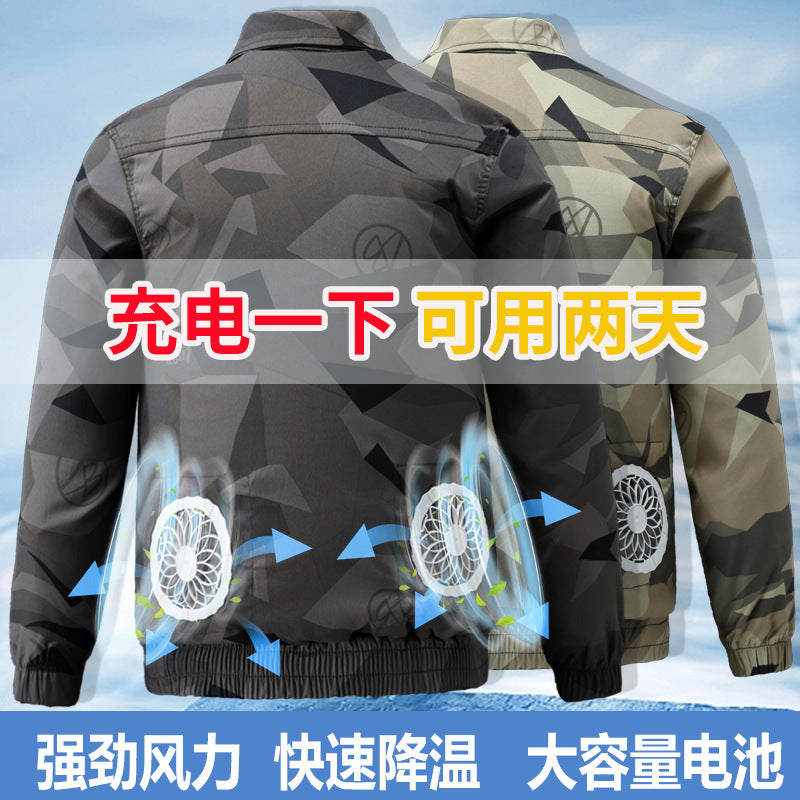 Summer Cooling Air-Conditioned Clothing for Men, Refrigeration Clothing with Fan, Welding Site Heatstroke Prevention Labor Protection Work Clothes