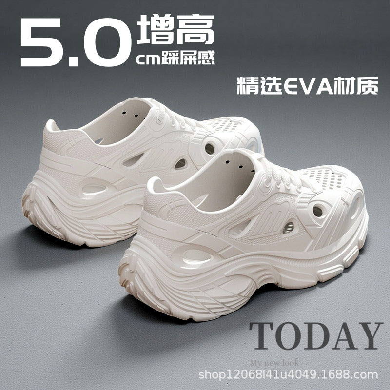 New Style Eva Thickened 5cm Height-Increasing Soft Sole Comfortable Versatile Dad Shoes Outdoor Closed-Toe Sandals for Couples
