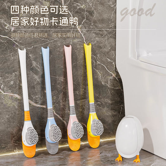 [Patented Authentic] New Diving Cartoon Duck Silicone Toilet Brush Home with Base Cleaning Set Bathroom by PDG ibma