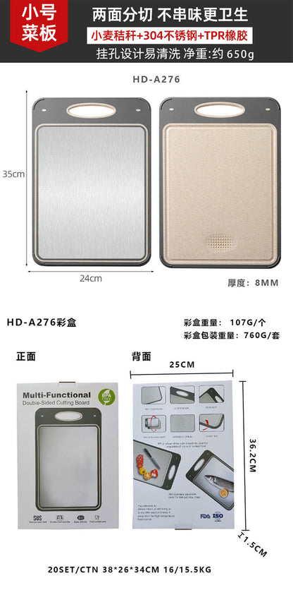 New in stock Amazon Explosions 3D Pattern Stainless Steel Cutting Board Titanium Cutting Board 304 Double-sided Cutting Board