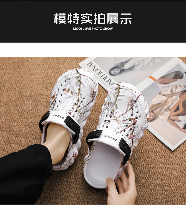 One Shoe, Two Wear, Fashionable Large Size Cross-Border Clogs, Men's Outer Wear, Casual Toe-Toe Slippers, Outdoor Trendy Men's Beach Shoes