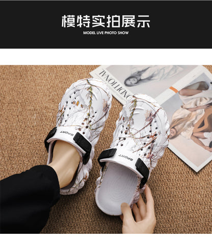 One Shoe, Two Wear, Fashionable Large Size Cross-Border Clogs, Men's Outer Wear, Casual Toe-Toe Slippers, Outdoor Trendy Men's Beach Shoes