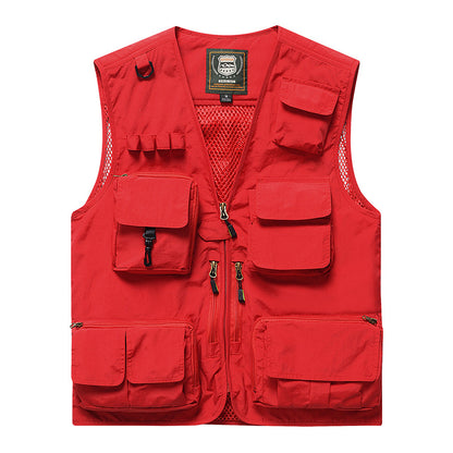 Four Seasons Photography Tooling Multi-Pocket Quick-Dry Vest Safety Waistcoat Logo Printing Men's and Women's Wear