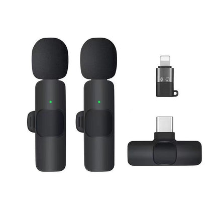 Cross-border new wireless collar clip microphone factory portable audio video recording mini K1 microphone