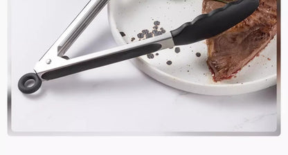 Cross Border Black Silicone Clip Food Clip Commercial High Temperature Resistant Food Grade Kitchen Steak Barbecue Grill Tool