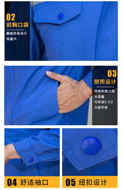 Summer thin anti-static overalls suit men's and women's long short sleeve gas station filling station gas petrochemical electricsuit
