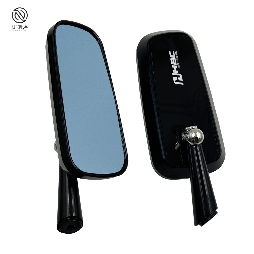 CNC aluminum rearview mirror electric motorcycle modification universal rearview mirror blue mirror anti-glare