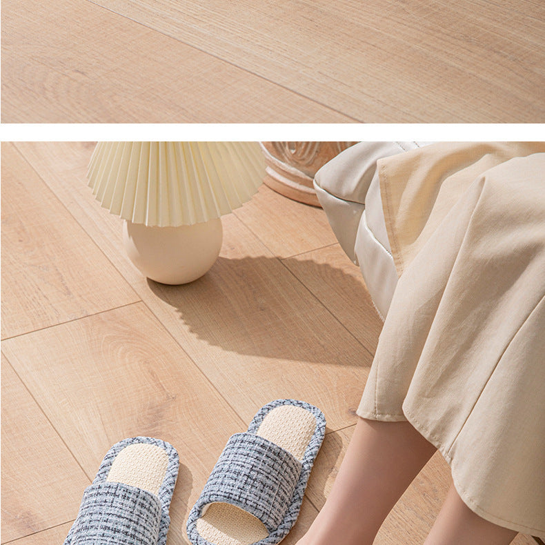 Linen Slippers for Women Spring & Fall Sweat-Absorbent Home Silent Japanese Cotton and Linen Indoor Non-Slip Breathable Slippers for Men All Seasons Wholesale