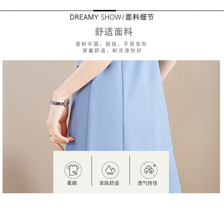 French Hepburn Style Small Black Dress High Sense High Cold Royal Sister Fried Street Small Fragrance Style Pleated Professional Suit dress Summer